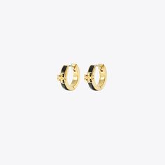 The Kira Enamel Huggie Earring transforms our signature Double T into graphic hardware on smooth enamel. Made for pierced ears. Classic Gold Enamel Earrings, Everyday Gold Enamel Earrings, Everyday Single Enamel Earring, Huggie Earring, Tory Burch Kira, Circle Earrings Studs, Circle Studs, Pierced Ears, Huggies Earrings