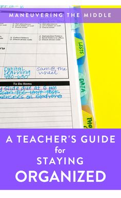 a teacher's guide for staying organized