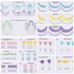 some different types of embroidery designs