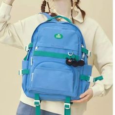 TAVIMART - Caterpillar Series School Guide Female College Students' Schoolbags Japanese High School Diy Shoulder Bags Diy Shoulder Bag, School Guide, Japanese High School, College Students, Blue Bags, Caterpillar, Blue Brown, Shoulder Bags, High School