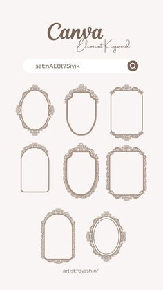 a set of ornate frames and labels for photoshopped with the text canva