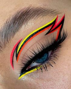 Eye Makeup Images, Neon Makeup, Dramatic Eye Makeup, Face Art Makeup, Magical Makeup