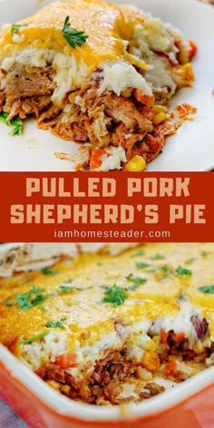 pulled pork shepherd's pie is an easy dinner recipe