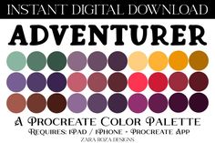 an advertisement for the instant digital print advertizer, featuring different color palettes