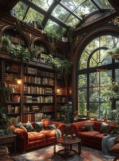 Treehouse Library, Cozy Libraries, Golden Library, Vision Casting, Library Kitchen, Wooden Library, Library House, Reading Place, Dream Home Library