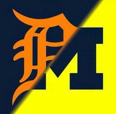 the detroit tigers logo is shown on a black and yellow background