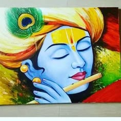 Ganesh Art Paintings, Shri Krishna, Krishna Painting, Indian Art Paintings, Art Drawings Sketches Creative, Amazing Art Painting