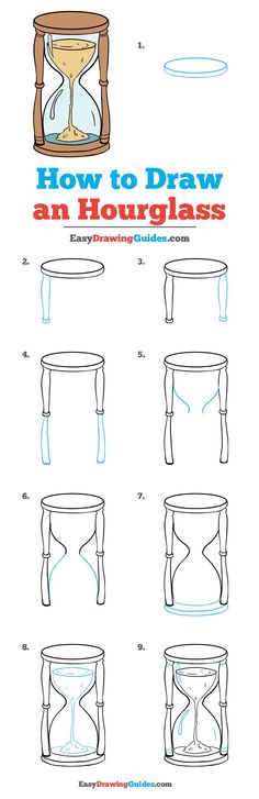 how to draw an hourglass with step by step instructions for beginners and advanced students