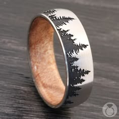 The Woodsman - Pine Tree Cobalt Mens Band Cobalt Jewelry, The Woodsman, Laser Beam, Cool Wedding Rings, Jewelry Mens, Mens Band, Men's Rings, Mens Wedding Rings, Pine Tree