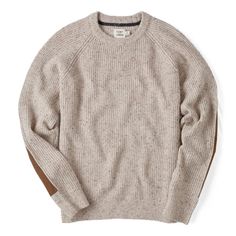 A warm and well-made men’s sweater with durable elbow patches Flint And Tinder, Crew Neck Sweaters, Patch Sweater, Elbow Patch Sweater, Elbow Patch, Fisherman Sweater, Elbow Patches, Crewneck Sweater, Crew Neck Sweater