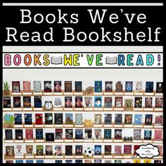 books we've read are stacked on a wall with the words books we've read