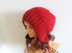 "Slouchy Ear Flap Hat Women slouchy hat Knitted slouchy beanie full handwork made on wires, from soft yarn Cleaning: hand-wash in cool water and lay flat to dry. It was made in a smoke free environment. Available in sizes: S - 19.5 - 21.3 inches (50 - 54 cm) M - 20.5 - 22.4 inches (53 - 57 cm L - 21.5 - 23.2 inches (55 - 59 cm) XL - 22.8 - 24.5 inches (58 - 63 cm) You can also specify the circumference of the head. Then the cap is the best fit :-)) You can choose any color. In the colors selecti Red Knitted Beanie Bonnet, Red Slouchy Hat For Winter, Red Slouchy Winter Hat, Red Knitted Hat, One Size, Slouchy Red Hat For Winter, Red Knitted Hat One Size, Slouchy Red Winter Hat, Ear Flap Hats, Slouchy Beanie