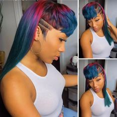 Quickweave Hairstyles Short, Quick Weave Mohawk Hairstyles, Updue Hairstyles, Rainbow Mullet, Thanksgiving Hairstyles For Black Women, Bob Quickweave, Mullet Hairstyles