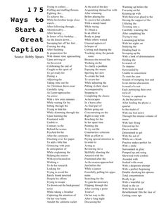 an image of some type of text that is in black and white with the words'15 ways to start a great caption '