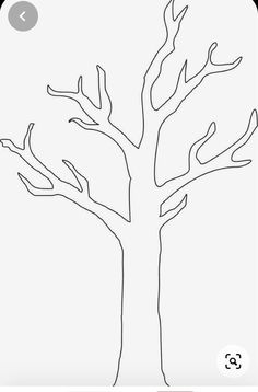 a drawing of a tree with no leaves on the top and branches in the bottom