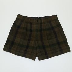 Brand New Without Tags Size 40 (Fits Like Us 6-8) Wool Tweed Cuffed Shorts By Apc. In Perfect Condition. 100% Wool, 100% Viscose. Fully Lined. Approximate Measurement Are Taken Laying Flat Waist 16 1/2 Length 15 3/4 Fitted Green Shorts For Fall, Green Fall Shorts, Fitted Plaid Shorts, Classic Green Short Bottoms, Classic Green Short Length Bottoms, Character Wardrobe, Birthday Trip, Wardrobe Inspiration, Thrift Finds