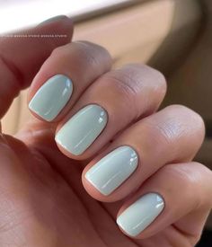 Mint Green Nails, Mint Nails, Unghie Sfumate, Simple Gel Nails, Her Nails, Cute Gel Nails, Neutral Nails, Dipped Nails