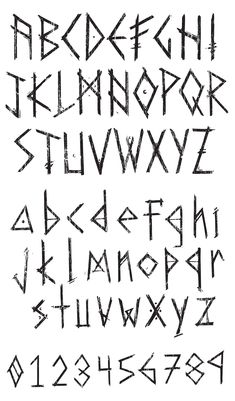 some type of alphabet written in black ink