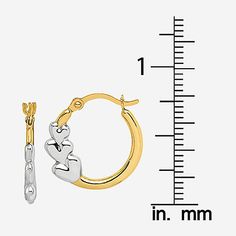 Features: Huggie, Quick ShipEarring Back: HingedShape: HeartMetal Color: Two ToneEarring Length: 16mmEarring Width: 16mmCare: Wipe CleanEarrings Style: Hoop EarringsMetal: 10k Two Tone GoldCountry of Origin: Imported Metal Huggie Earrings For Anniversary, Mother's Day Heart Hoop Earrings, Mother's Day Heart-shaped Hoop Earrings, Metal Hoop Heart Earrings For Anniversary, Metal Heart Hoop Earrings For Anniversary, Hoop Earrings With Ear Wire For Valentine's Anniversary, Round Huggie Earrings For Valentine's Day, Valentine's Day Round Huggie Earrings, Small Hoop Heart Earrings For Anniversary