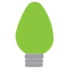 a green light bulb on a white background