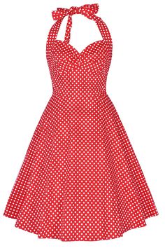 Add a touch of vintage charm to your wardrobe with our 50s red polka dot halter dress

 Our 50s Red Polka Dot Halter Dress is the perfect piece for any retro fashion lover. With its elegant and timeless design , this dress brings a touch of vintage charm to any occasion. Made from premium quality fabric , this halter dress is comfortable to wear while providing a perfect fit. The bright red fabric with white polka dots adds a touch of character and originality to this 50s dress. This 50s Red Polka Dot Halter Dress is ideal for a retro party, a theme party or simply to add a touch of vintage style to your wardrobe. It can be worn with high heels and retro accessories for a complete look. Order our 50s Red Polka Dot Halter Dress now and add a touch of vintage charm to your wardrobe while enj Polka Dot Dress Vintage, Vestidos Pin Up, Royal Blue Lace Dress, 1950s Pin Up, Vintage Wedding Party, Vestidos Retro, Royal Blue Lace, Pin Up Dresses, Retro Mode