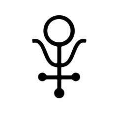 an image of the female symbol in black and white