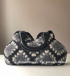 If you want to see my other handmade knit bags; https://www.etsy.com/shop/yarnisland?ref=seller-platform-mcnav&section_id=27294020 *ORIGINAL DESIGN BY NzLbags (My other shop ) *100% WOOL FELTED KNITTED HAND BAG 100% Handmade clutch and hand bag... This beautiful felted purse was hand knit with luxurious 100% wool, then felted and finished into this soft handbag. Agitation and hot water cause the wool to shrink and form a soft, dense fabric. The resulting felted wool is soft to the touch, yet Granny Square Crochet Tote Bag For Gift, Granny Square Crochet Tote Bag Gift, Rectangular Yarn Crochet Bag For Daily Use, Handmade Black Crochet Bag With Top Handle, Rectangular Yarn Shoulder Bag, Everyday Rectangular Crochet Yarn Bag, Handmade Square Crochet Bag For Daily Use, Handmade Yarn Tote Bag, Rectangular Knitted Bag For Everyday Use