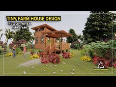 the tiny farm house design is shown in this video