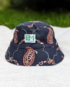 This bucket hat is handmade in Wales from carefully selected vintage and surplus fabric. In a timeless navy Paisley design #elinmanon #paisley #buckethat #eclectic #maximalist #circular #zerowaste #sustainableliving #madeinwales #circularfashion #cottagecore #hatsformen #hatsforwomen Paisley Design, Different Patterns, Hats For Women, Wales, Hats For Men, Bucket Hat, Sustainability