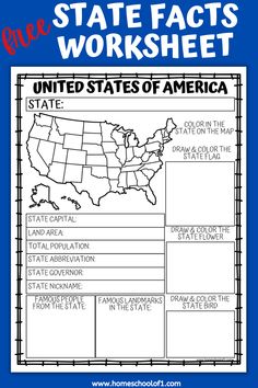 the united states worksheet for kids