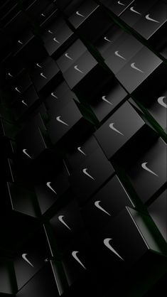 an abstract black and green background with arrows