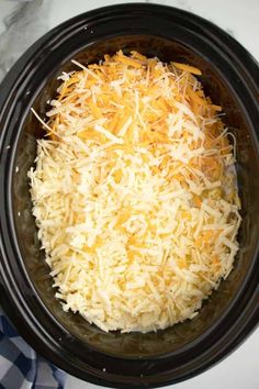 shredded cheese is in the crock pot