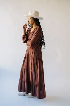 Introducing the Angello Embroidered V-Neck Maxi Dress in Brown! This stunning dress is perfect for any occasion with its elegant embroidery and comfortable v-neck design. Dress up or down for a versatile and stylish look. Details Model is wearing a small self/lining: 100% rayon Fabric Care Guide Here Sizing & Fit Measurements are approximate and taken while laying flat across the front. Not doubled. small: bust = 14"; length = 51" medium: bust = 15"; length = 51" large: bust = 16"; length = 51" Brown V-neck Boho Dress For Fall, Flowy Cotton Boho Dress With V-neck, Elegant V-neck Boho Dress For Fall, Fall V-neck Rayon Dresses, V-neck Rayon Dresses For Fall, Fall Brown V-neck Boho Dress, Fall Brown Boho V-neck Dress, Fall Rayon Boho Dress With V-neck, Flowy Rayon Boho Dress With V-neck