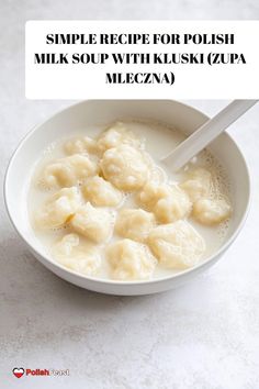 simple recipe for polish milk soup with kirskrat / zupa melezna