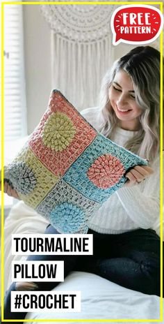 Add a touch of elegance to your home with our free Tourmaline Pillow crochet pattern! This cozy pillow is perfect for beginners and experienced crafters alike. Follow our easy step-by-step instructions to create a stunning accent piece for your living room or bedroom. Get started on your next crochet project today! Crochet Cushion Pattern Free, Crochet Pillow Covers, Crochet Cushion Covers, Modern Haken, Crochet Project Free, Crochet Cushion Pattern, Pillow Covers Pattern, Crochet Pattern Instructions, Crochet Cushion