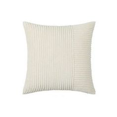 a white pillow with pleated fabric on the front and back, sitting on a white background