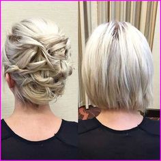 60 Creative Short Hair Updos - Short Pixie Cuts Updo Bob Hair, Elegant Updos For Short Hair, Up Hairstyles For Short Hair, Hair Up Hairstyles, Short Hair Up, Mother Of The Bride Hair, Short Wedding Hair, Short Hair Updo