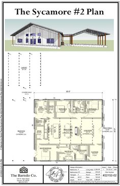 the sycamore 2 plan is shown in blueprints and has two levels