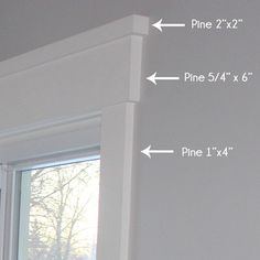 an image of a window with measurements for the frame and trim on it, as well as instructions