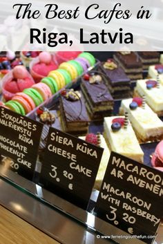 the best cakes in riga, lativa are on display at this bakery shop