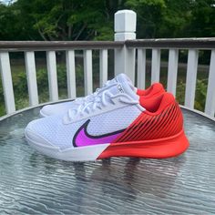 Nike Zoom Vapor Pro 2 Hc White Fuchsia Dream Tennis Pickleball Dr6191-100 Men 11 Pink Low-top Basketball Shoes For Sports Events, Nike Sporty Sneakers For Pickleball, White Low-top Running Shoes For Pickleball, White Sneakers With Boost Midsole For Pickleball, White Fuchsia, Shoes Nike, Nike Zoom, Pickleball, Men's Nike