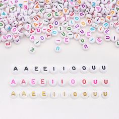 This listing is a vowel letter bead set, the five vowel letters are divided equally. You'll get 20 each of 'A' 'E' 'I' 'O' 'U'  when you buy 100pcs. If you would like other individual letters please click on the following listing. https://www.etsy.com/listing/1504803631/ https://www.etsy.com/listing/1511909547/ https://www.etsy.com/listing/1497716952/ There are many other styles of letter beads and ball beads and jewelry findings available in the shop, in different shapes, colors and materials. Letter Beads For Jewelry Making, Multicolor Letter Print Round Bead Jewelry, Multicolor Letter Print Round Beads Jewelry, Multicolor Round Beads Jewelry With Letter Print, White Round Beads For Crafts Gift, White Round Beads Craft Supplies For Gifts, White Round Beads For Crafts As Gifts, Multicolor Round Letter Beads Craft Supplies, Multicolor Letter Beads Craft Supplies