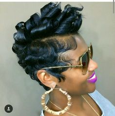 Black Hair Pixie Cut, Human Hair Crochet Braids, Wave Hairstyles, Finger Waves Short Hair, 2024 Hairstyles, Finger Wave, Bob Pixie, Crochet Styles, Hair Crochet