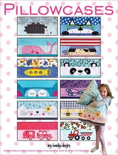 "All Patterns Are Brand New From The Designer or Manufacturer! Pillowcases Patterns, Applique Sewing Pattern From Amy Bradley Designs NEW, Please See Description and Pictures For More Information! Pillowcases Pattern includes full size patterns, full size placement sheets, and instructions to make Twelve 20 1/4\" inch x 31 1/2\" inch Pillowcases. The twelve are Hedgehog, Whale, Submarine, Tractor, Owl, Cat, Camper, Bee, Dog, Pirate, Panda, and Butterfly. The technique is fusible applique. See Pi Panda And Butterfly, Pillowcases Pattern, Whale Pillow, Panda Pillow, Quilting Books, Bee Dog, Fusible Applique, Owl Cat, Patriotic Fabric