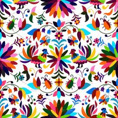 colorful floral pattern on white background