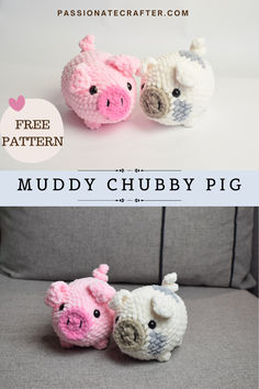 Crochet no sew chubby pig free pattern with muddy spots on. Super Easy Amigurumi Free Pattern, Things To Crochet For Craft Fair, No Sew Pig Crochet, Crocheted Pig Pattern Free, Crochet New Sew Amigurumi, Quick And Easy Crochet Animals, Small Quick Crochet Amigurumi, Walrus Crochet Pattern Free, Quick Easy Amigurumi