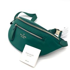 Brand New With Tag Kate Spade Chelsea Nylon Belt Bag Color: Deep Jade Collection: Chelsea The Little Better Size: 5.1"H X 12.2"W X 3.2"D Trim: Smooth Leather Ksny Metal Pinmount Logo Signature Two Way Spade Jacquard Lining Back Credit Card Pockets Adjustable Strap Can Be Worn At Waistline Or Across Chest Strap Drop: Approximately 31” Gold Toned Hardware K8006 100% Authentic Chic Nylon Bags With Zipper Pocket, Chic Nylon Bag With Zipper Pocket, Kate Spade Bags With Zipper Closure, Functional Kate Spade Bag With Zipper Closure, Functional Kate Spade Bags With Zipper Closure, Green Nylon Bag With Detachable Strap, Kate Spade Green Bag With Adjustable Strap, Kate Spade Travel Bag With Zipper Pocket, Green Kate Spade Bag With Adjustable Strap