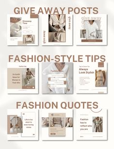 the website design for fashion - style tips is displayed in several different colors and sizes