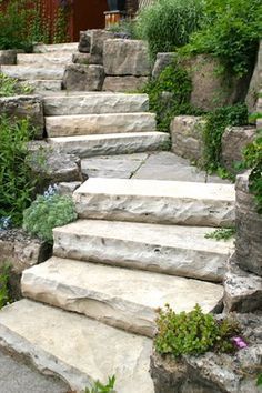 stone steps leading up to a house