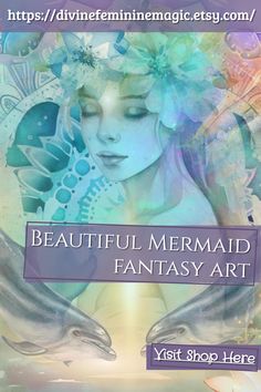 Dive into the essence of the sea and awaken the divine feminine energy dwelling within you through our unique mermaid wall art, dolphin art, spiritual art & feminine art. Awaken the ancient mysteries of mother sea through our mystical mermaid prints, water goddess art, spiritual awakening art & magic art. Transform your divine feminine space with powerful divine art, spiritual art & mermaid drawings. Visit our shop and immerse yourself in the magical world of mermaid fantasy art today! Divine Feminine Goddess